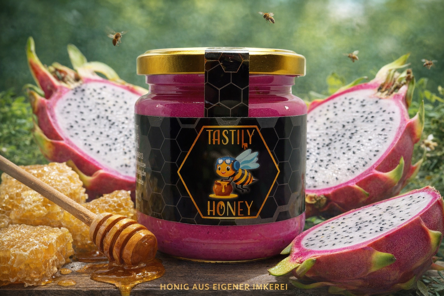 Drachenfrucht in Honig